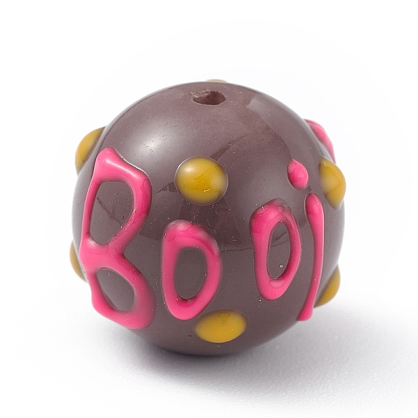 

PandaHall Opaque Painted Glass Beads, Round with Handmade Enamel Smearing BOOi, Rosy Brown, 13.5x13mm, Hole: 1.4mm Glass Round