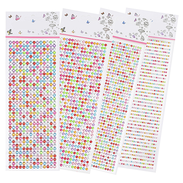 4シート4種類のスタイルのアクリル粘着ステッカー