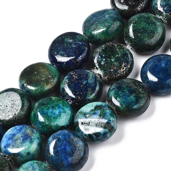 

PandaHall Natural Chrysocolla and Lapis Lazuli Beads Strands, Flat Round, 8x4mm, Hole: 1mm, about 51pcs/strand, 15.87 inch(40.3cm)...
