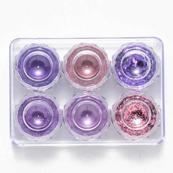 

PandaHall Nail Art Powder, Shinning Mirror Effect, Mixed Color, 30x18mm, 6box/set Plastic Multicolor