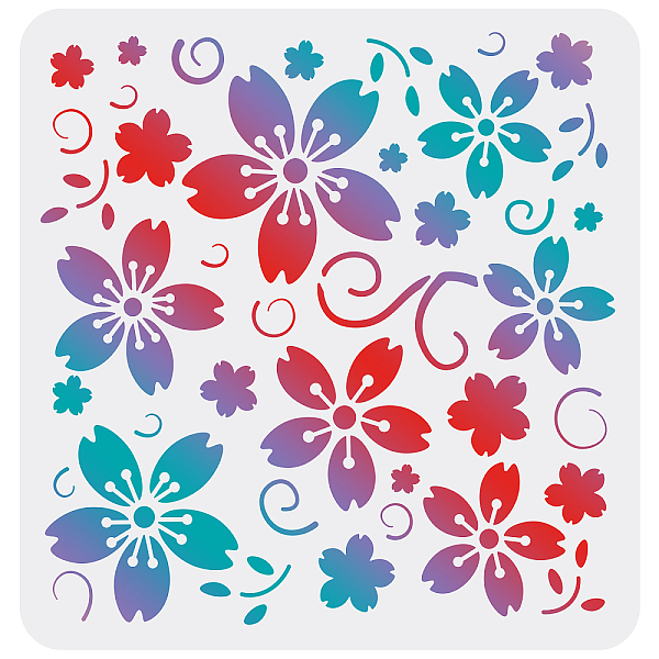 PandaHall FINGERINSPIRE Cherry Blossom Stencils Template 30x30cm Plastic Flowers Drawing Painting Stencils Cherry Blossom Pattern Reusable...