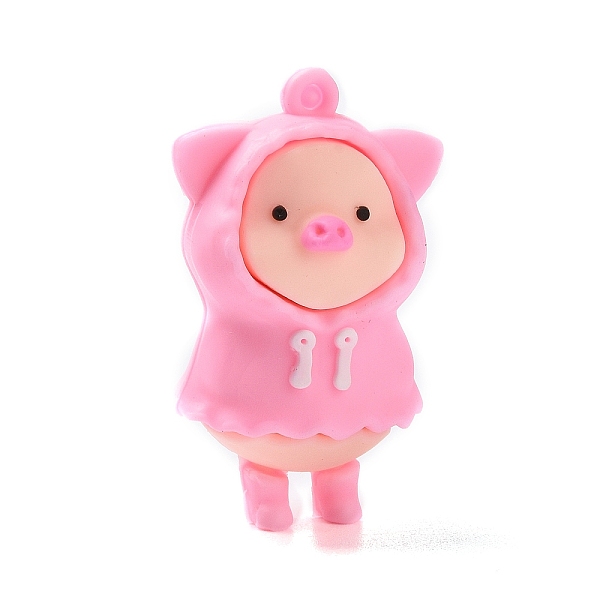

PandaHall PVC Pendants, for DIY Keychain Making, Pig with Raincoats, Pink, 46x28x26mm, Hole: 2.5mm PVC Pig Pink