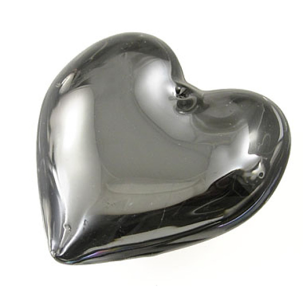 

PandaHall Glass Pendants, Luminant Grey, Heart, 55mm long, 55mm wide, 20mm thick, hole: 3mm Glass Heart Gray