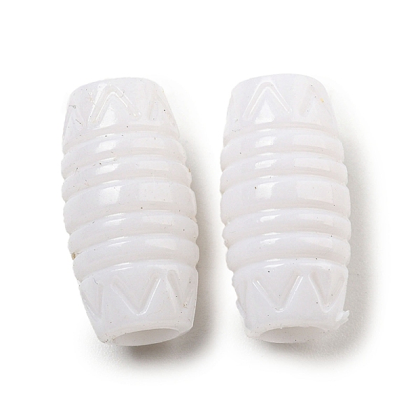 

PandaHall Opaque Acrylic European Beads, Large Hole Beads, Barrel, White, 19.5x10mm, Hole: 5mm, about 535pcs/500g Acrylic Rice White