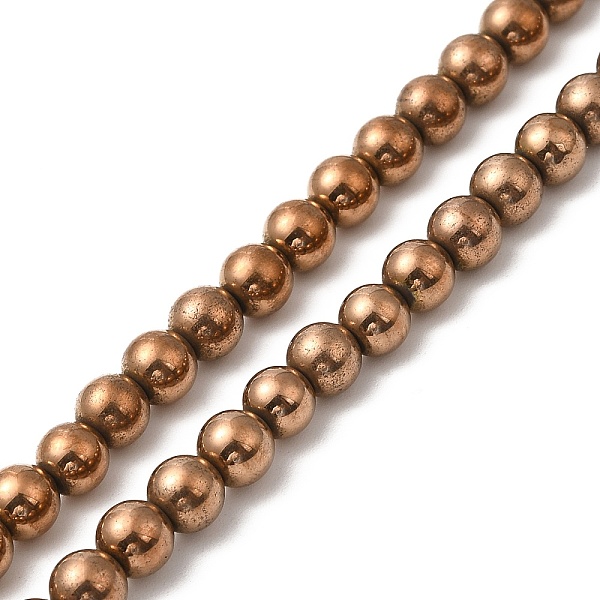 

PandaHall Electroplate Synthetic Non-magnetic Hematite Beads Strands, Round, Copper Plated, 4.5~5mm, Hole: 0.8mm, about 86~87pcs/strand...