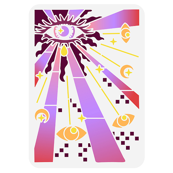 

PandaHall FINGERINSPIRE Evil Eye Stencil 11.7x8.3 inch Evil Eye Painting Stencils Plastic Devil's Eye Stars Pattern Template Reusable Create...