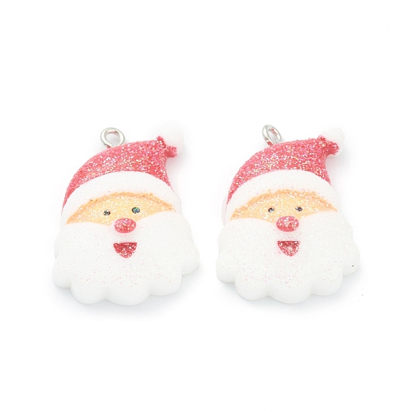 

PandaHall Resin Pendants, for Christmas Festival, with Platinum Iron Peg Bail, Glitter Powder, Santa Claus, White, 30x21x8mm, Hole: 2mm...