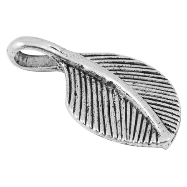 

PandaHall Tibetan Style Alloy Pendant, Lead Free and Cadmium Free, Leaf, Antique Silver, about 28mm long, 16mm wide, 5.5mm thick, hole...