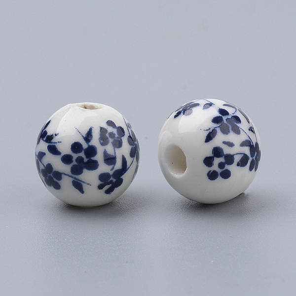 Perles De Porcelaine Imprimées Manuelles