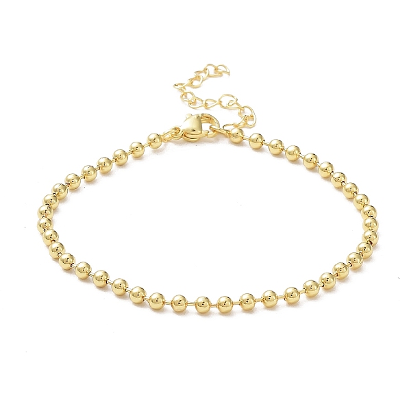 

PandaHall Rack Plating Brass Ball Chain Bracelets for Women, Long-Lasting Plated, Lead Free & Cadmium Free, Real 18K Gold Plated, 7-1/4 inch...