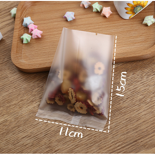 

PandaHall Rectangle Frosted Plastic Cellophane Bags, for Bake Packaging, White, 15x11cm, Unilateral Thickness: 0.045mm, about 96~100pcs/bag...