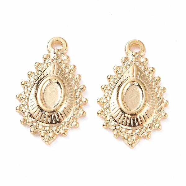 

PandaHall 304 Stainless Steel Pendants Cabochons Settings, Teardrop, Golden, 22x13.5x2.5mm, Hole: 1.8mm 304 Stainless Steel Teardrop