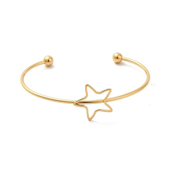 

PandaHall Star 201 Stainless Steel Cuff Bangles for Women Girls, Golden, Inner Diameter: 2-1/8~2-5/8 inch(5.4~6.65cm) 201 Stainless Steel
