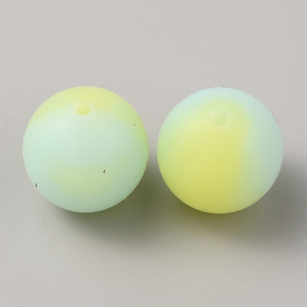 

PandaHall Luminous Round Food Grade Silicone Beads, Chewing Beads For Teethers, DIY Nursing Necklaces Making, Aquamarine, 15x14.5mm, Hole..., Green