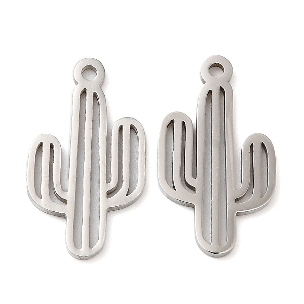 

PandaHall 201 Stainless Steel Pendants, Hollow, Cactus Charm, Stainless Steel Color, 19.5x10.5x1mm, Hole: 1.2mm 201 Stainless Steel Cactus