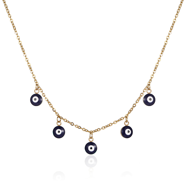 

PandaHall Stainless Steel Evil Eye Pendant Necklace for Women Stainless Steel