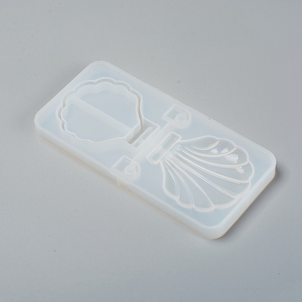 

PandaHall Foldable Makeup Mirror Silicone Resin Molds, for DIY UV Resin & Epoxy Resin Craft Casting Making, Shell Shape, White...