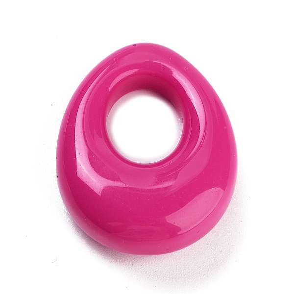 

PandaHall Opaque Resin Pendants, Hollow Teardrop Charms, Fuchsia, 30x23.5x10mm, Hole: 12.5x10mm Resin Teardrop Pink