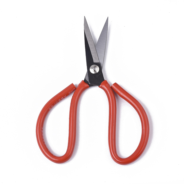PandaHall 45# Steel Scissors, Sewing Scissors, with Plastic Handle, Red, 205x108x10mm Steel Red
