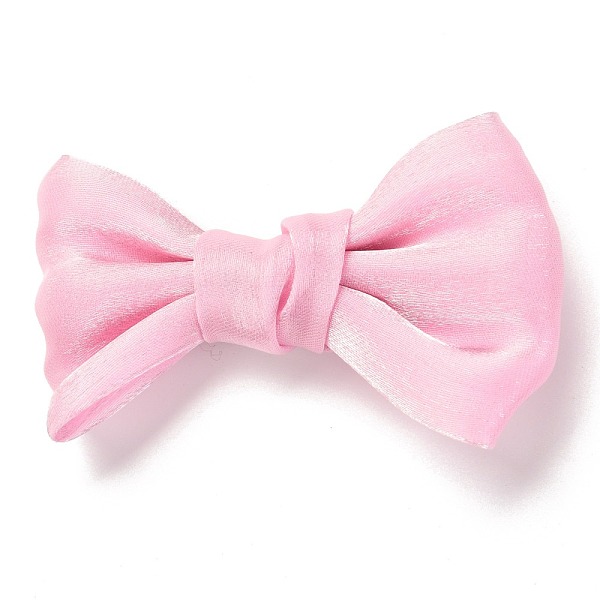 

PandaHall Ponytail Clip, Pearly Lustre Cloth, Hair Barrettes for Women and Girls, with Platinum Iron Alligator Hair Clips, Bowknot, Pink...