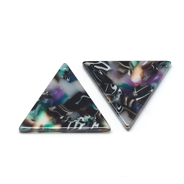 

PandaHall Cellulose Acetate(Resin) Pendants, Triangle, Turquoise, 15x16x2.5mm, Hole: 1.5mm Cellulose Acetate Triangle Green