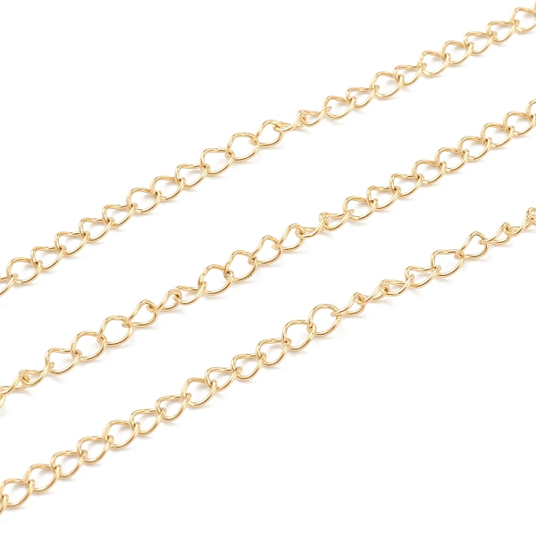 

PandaHall Vacuum Plating 304 Stainless Steel Curb Chain, Soldered, with Spool,, Golden, 4x3x0.5mm, 82 Feet(25m)/roll 304 Stainless Steel
