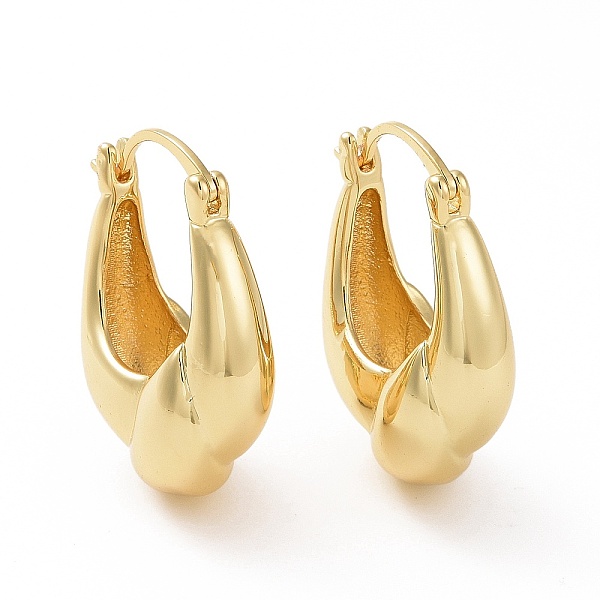 

PandaHall Brass Twist Teardrop Hoop Earrings for Women, Real 18K Gold Plated, 27.5x19x9.5mm, Pin: 16x0.8~1.6mm Brass Teardrop