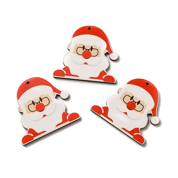 

PandaHall Single Face Printed Wood Pendants, Christmas Charms, Santa Claus, 46x49x2.6mm, Hole: 2mm Wood Santa Claus