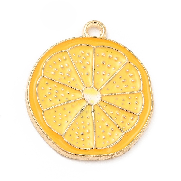 

PandaHall Alloy Enamel Pendants, Light Gold, Lemon Slices Charm, Gold, 22.5x20x1mm, Hole: 2mm Alloy+Enamel Fruit Gold