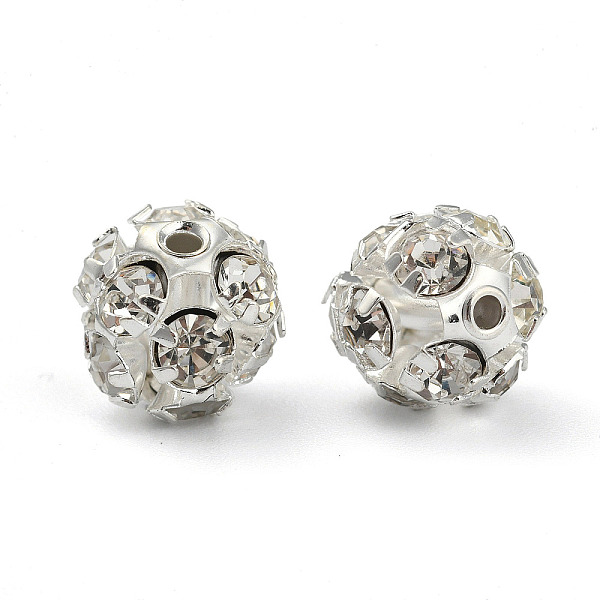 

PandaHall Rhinestone Beads, Grade A, Nickel Free, 12 Facets, Round, Silver Color Plated, Clear, Size: about 10mm in diameter, hole:1mm...