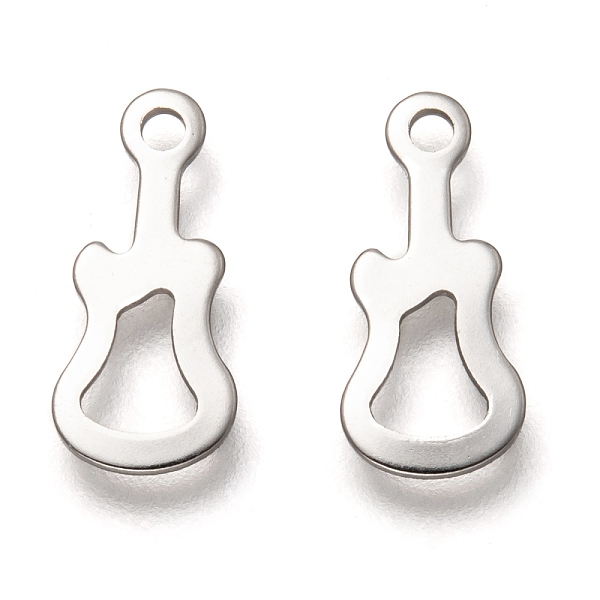 

PandaHall 201 Stainless Steel Charms, Laser Cut, Hollow, Guitar, Stainless Steel Color, 13.5x6.5x0.5mm, Hole: 1.4mm 201 Stainless Steel...
