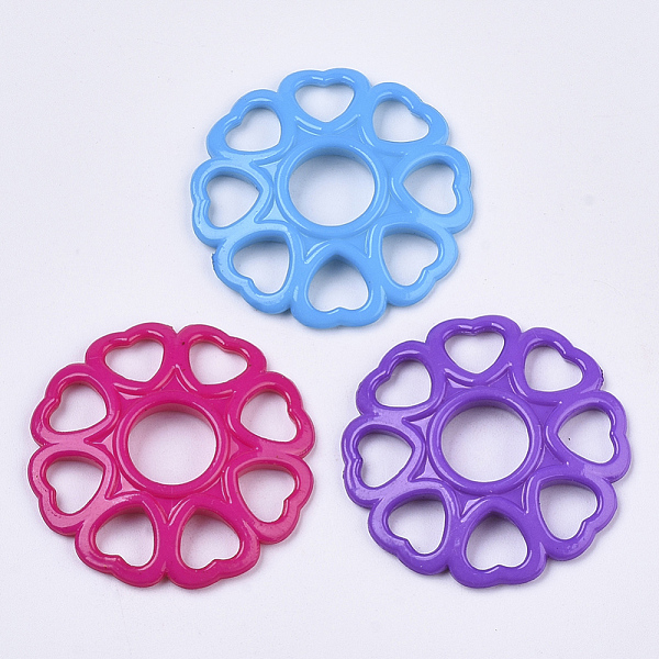 

PandaHall Opaque Acrylic Filigree Joiners Links, Flower, Mixed Color, 33x32.5x4.5mm, about 350pcs/500g Acrylic Flower Multicolor