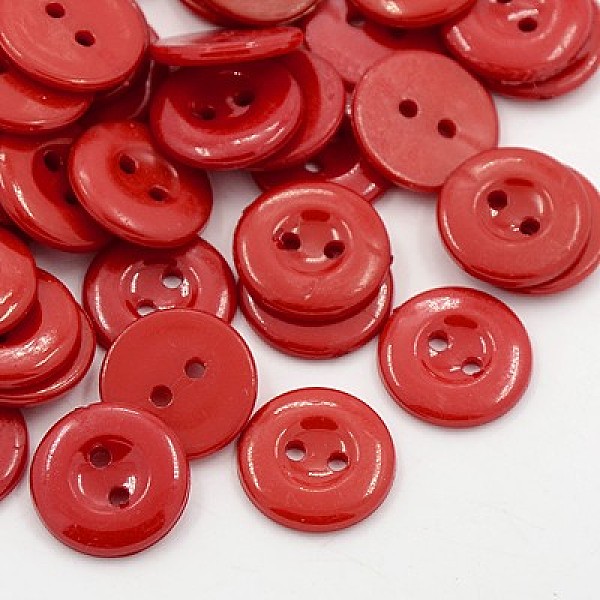 

PandaHall Acrylic Sewing Buttons for Costume Design, Plastic Shirt Buttons, 2-Hole, Dyed, Flat Round, Dark Red, 15x2mm, Hole: 1mm Acrylic...