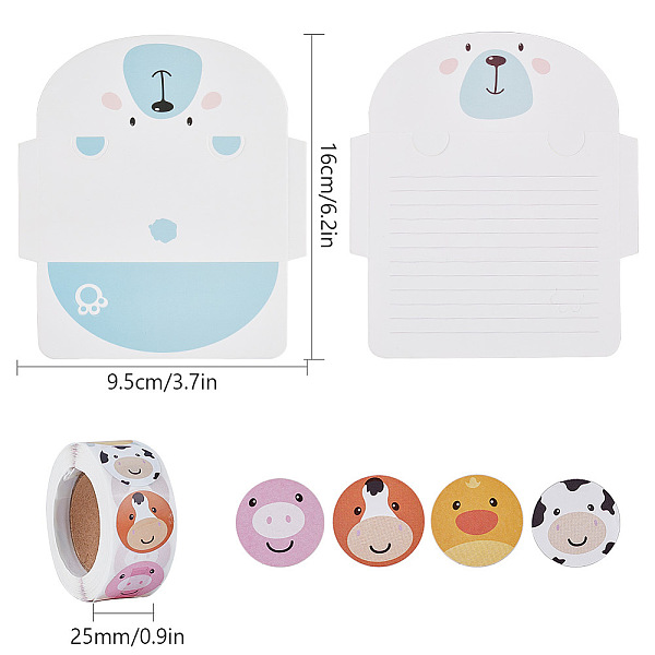 

PandaHall CRASPIRE 18PCS Cartoon Invitation Cards Animal Greeting Card Lovely Writing Stationery Paper Colorful Animal Envelope with 1 Roll..., Multicolor
