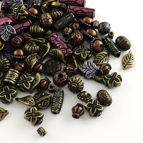 

PandaHall Assorted Antique Style Acrylic Beads, For Jewelry Making, Mixed Shapes, Mixed Color, 6~25x5~15x2~12mm, Hole: 1~3mm Acrylic Mixed..., Multicolor