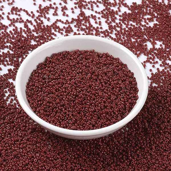 

PandaHall MIYUKI Round Rocailles Beads, Japanese Seed Beads, (RR4469) Duracoat Dyed Opaque Jujube, 15/0, 1.5mm, Hole: 0.7mm, about..., Red