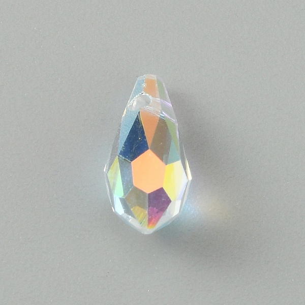 

PandaHall Glass Charms, AB Color, Faceted, Teardrop, Clear AB, 11x5.5mm, Hole: 1.2mm Glass Teardrop White