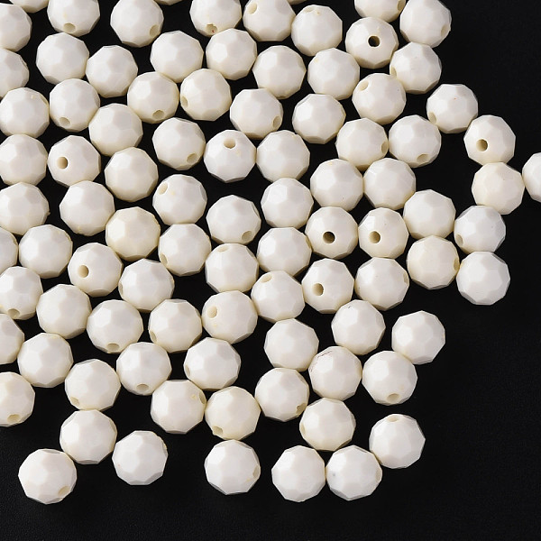 

PandaHall Opaque Acrylic Beads, Faceted, Dyed, Round, Mixed Color, 10mm, Hole: 2mm, about 1050pcs/500g Acrylic Round Multicolor