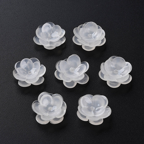 

PandaHall Plastic Beads, Flower, Creamy White, 13x13x5.5~6.5mm, Hole: 1~1.4mm Plastic Flower