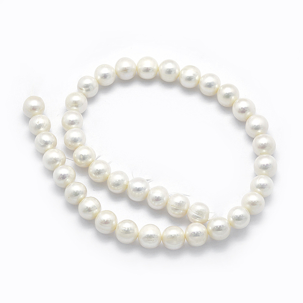 

PandaHall Natural Cultured Freshwater Pearl Beads Strands, Round, Beige, 11~12mm, Hole: 0.8mm, about 38pcs/strand, 15.9 inch Pearl Potato..., Yellow