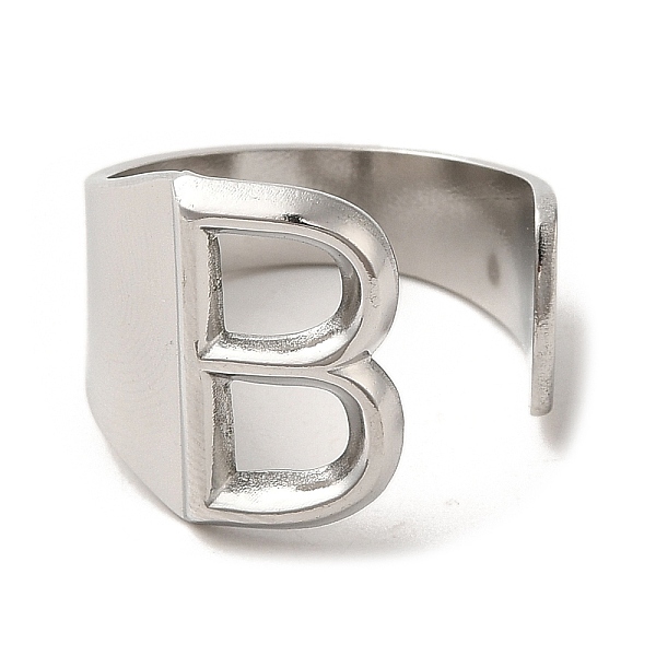 

PandaHall 201 Stainless Steel Finger Rings, Letter B, Inner Diameter: 18mm 201 Stainless Steel Letter B