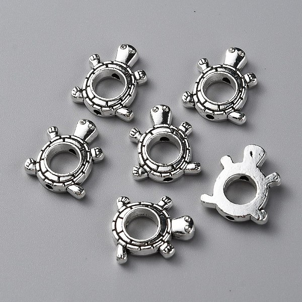 

PandaHall Tibetan Style Alloy Bead Frame, Tortoise, Antique Silver, 15x12.5x3mm, Hole: 1.4mm, 5mm inner diameter Alloy Tortoise