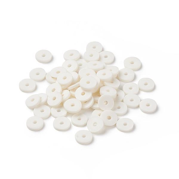 

PandaHall Handmade Polymer Clay Beads, for DIY Jewelry Crafts Supplies, Disc/Flat Round, Heishi Beads, White, 6~6.5x1mm, Hole: 1.6~1.8mm...
