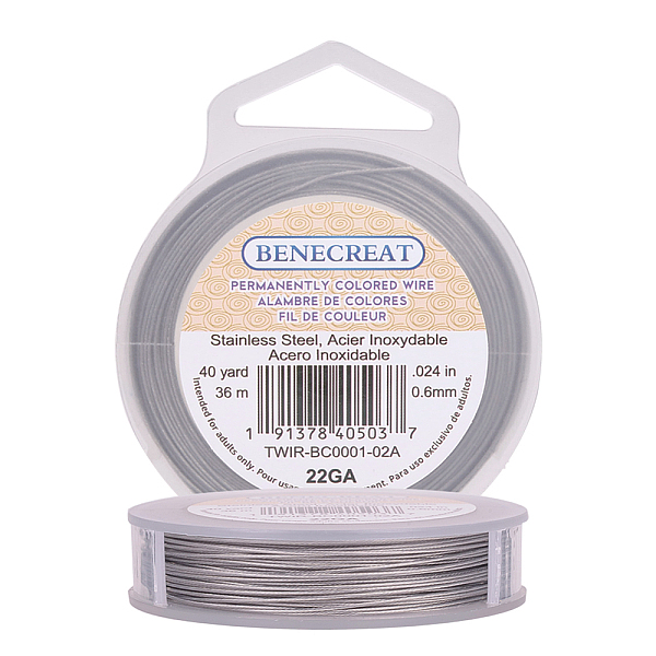 BENECREAT 36m 0.6mm 7-Strand Nylon Coated Craft Jewelry Beading Wire Tiger Tail Beading Wire For Necklaces Bracelets Ring