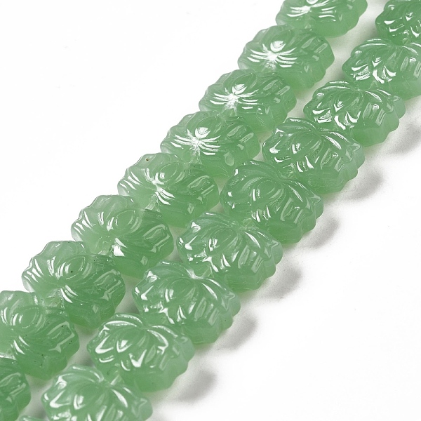 

PandaHall Transparent Glass Beads Strands, Lotus, Dark Sea Green, 10x14x7mm, Hole: 0.8mm, about 38pcs/strand, 14.17 inch(36cm) Glass Flower
