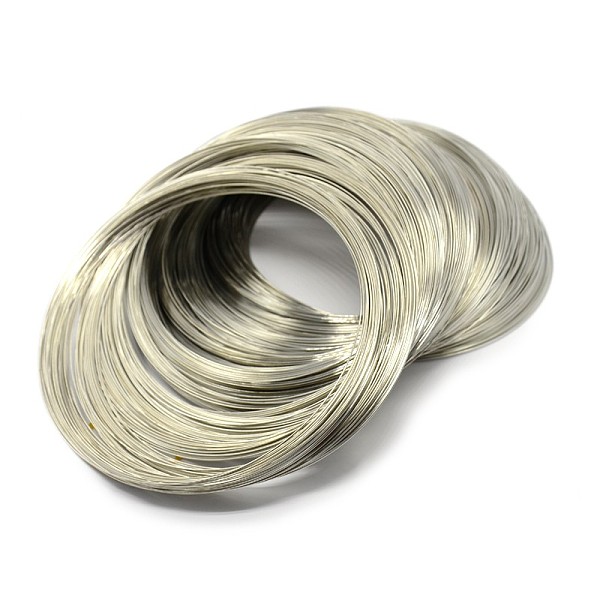 

PandaHall Carbon Steel Memory Wire, for Collar Necklace Making, Necklace Wire, Nickel Free, Platinum,inner diameter : 11.5cm,Wire : 0.6mm(22...