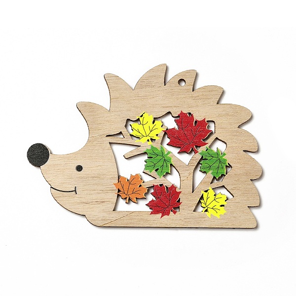 

PandaHall Single Face Printed Wood Big Pendants, Autumn Charms with Maple Leaf, Hedgehog, 92x130x3mm, Hole: 4mm Wood Hedgehog