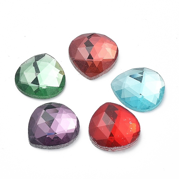 

PandaHall Faceted K9 Glass Rhinestone Cabochons, Teardro, Mixed Color, 17x16x5mm Glass Rhinestone Teardrop Multicolor