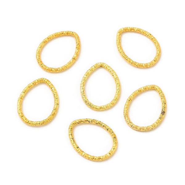 

PandaHall 50Pcs Iron Linking Rings, Textured Open Rings, Golden, Teardrop, 18x14x2mm, Inner Diameter: 11x15mm Iron Teardrop