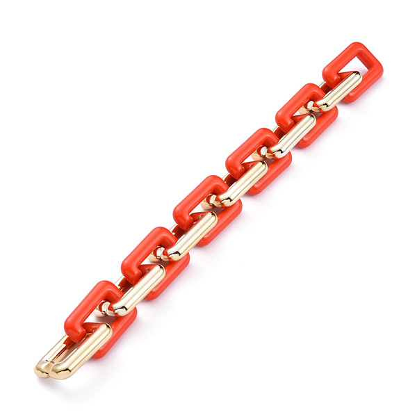 

PandaHall Handmade CCB Plastic Cable Chains, with Opaque Acrylic Linking Rings, Golden, Red, Links: 30x20x6mm, 39.37 inch(1m)/strand Acrylic...